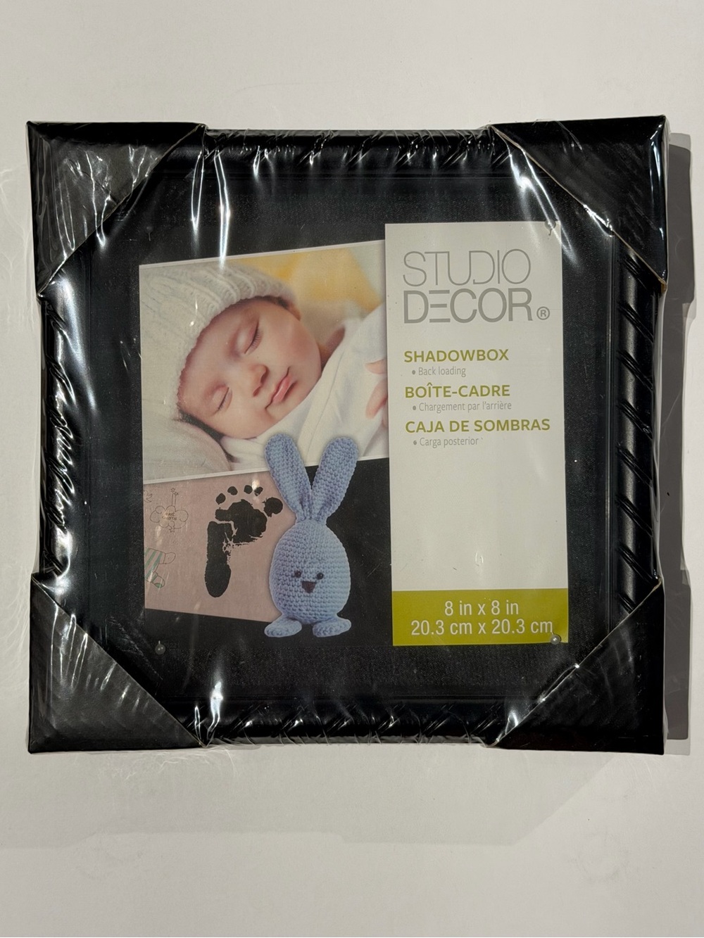 Studio Decor Black Shadowbox with Blue Bunny